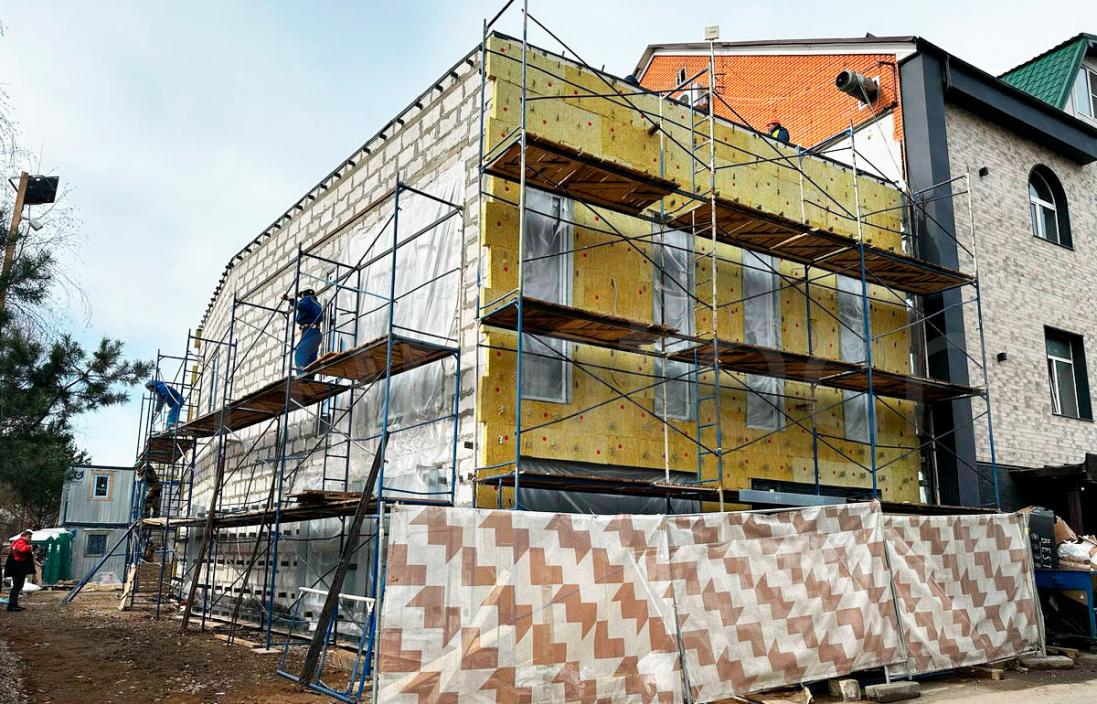 Утепление фасада здания перед облицовкой клинкерной плиткой